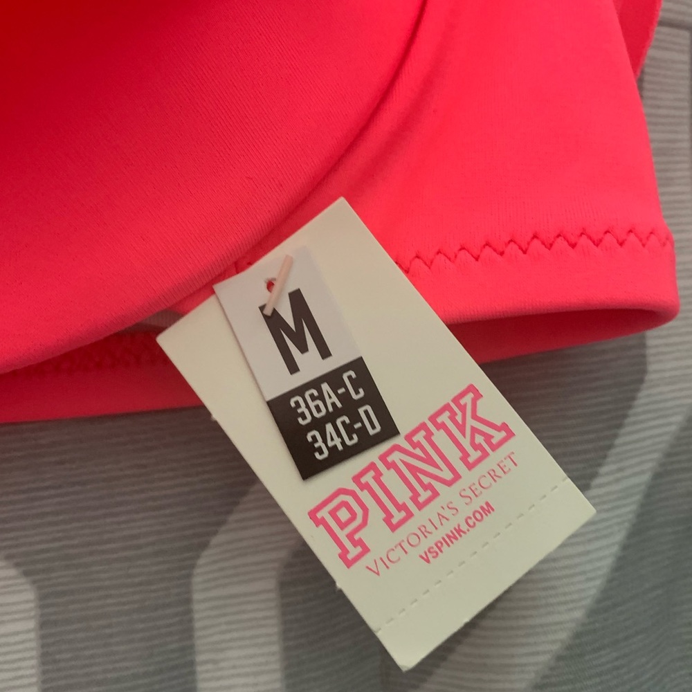 VS Pink Orange Pink Ombré Flouncy Halter Swim Top - Picture 4 of 4